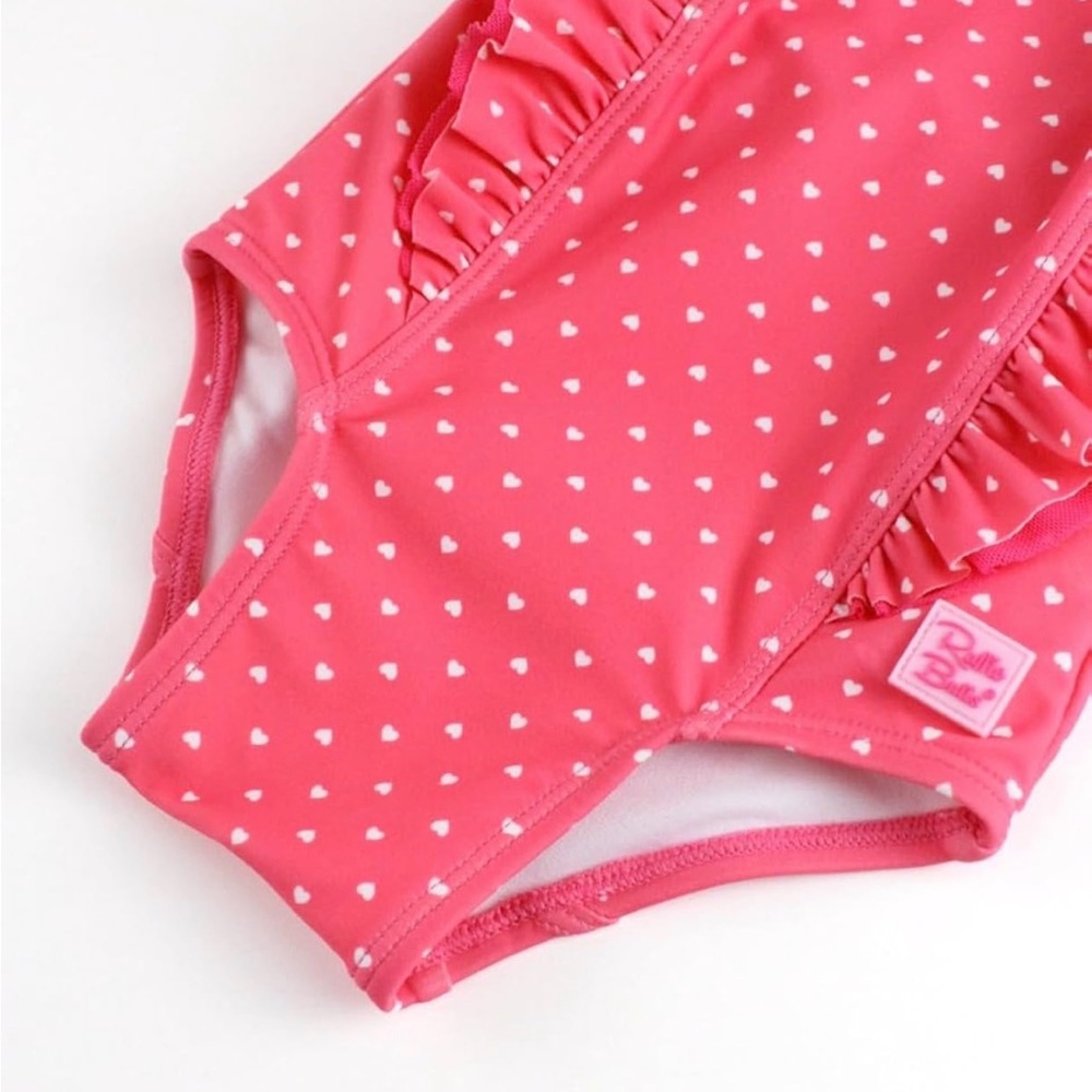 Ruffle Butts Pink Polka Dot Swimsuit - Picture 5 of 8